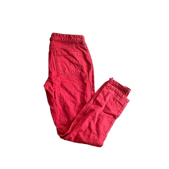 Anthropologie Pilcro And The Letterpress Jeans Hyphen Straight Linen Red Sz 27 - Picture 1 of 8